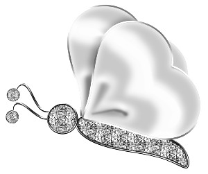 a white gold and diamond butterfly broach